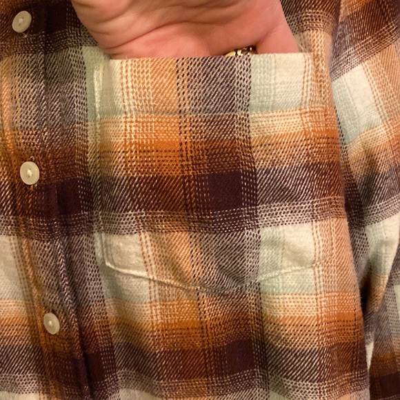 Madewell Flannel Side Button Ex Boyfriend Shirt - Picture 11 of 14